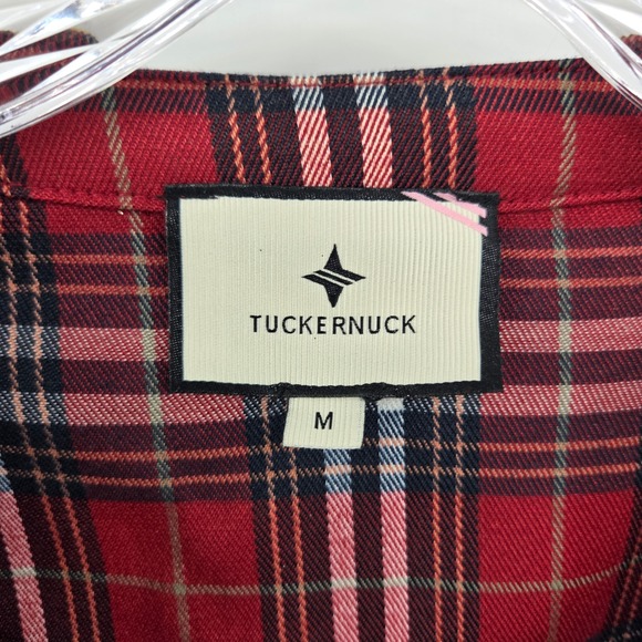 Tuckernuck Plaid Ruffle Collar Blouse Medium Red Preppy Schoolgirl Academia - Picture 3 of 6